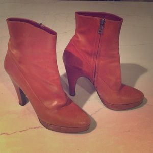 Prada Brown Leather Ankle Boots